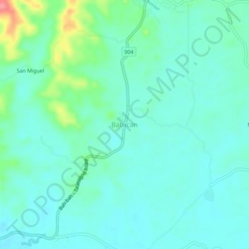Mapa topográfico Batucan, altitude, relevo