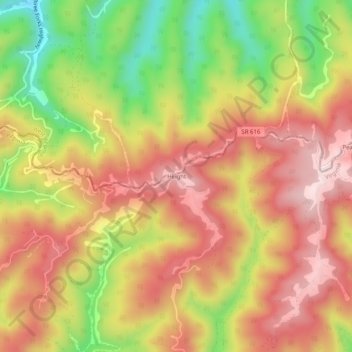 Mapa topográfico Height, altitude, relevo