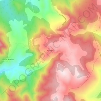 Mapa topográfico Troncedo, altitude, relevo