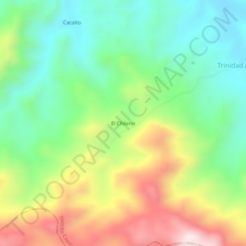 Mapa topográfico El Chileno, altitude, relevo
