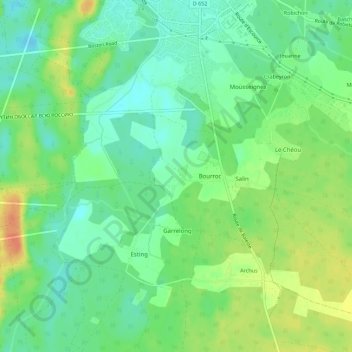 Mapa topográfico La Cama, altitude, relevo
