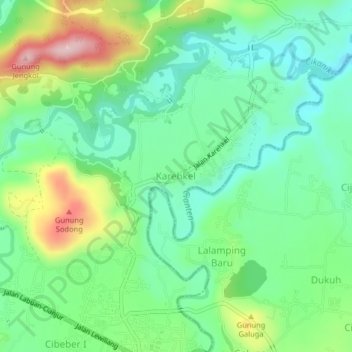 Mapa topográfico Karehkel, altitude, relevo