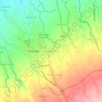 Mapa topográfico Kaytapos, altitude, relevo