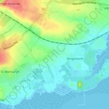 Mapa topográfico Beluncle, altitude, relevo