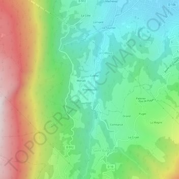Mapa topográfico Entredozon, altitude, relevo
