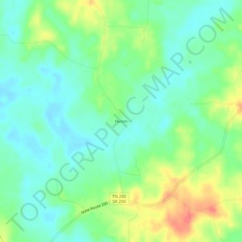 Mapa topográfico Huron, altitude, relevo