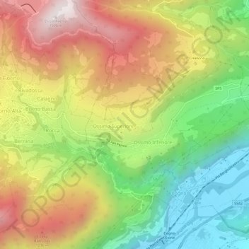 Mapa topográfico Ossimo, altitude, relevo