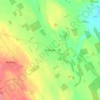Mapa topográfico Unthank, altitude, relevo