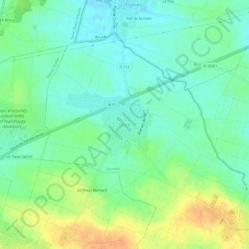 Mapa topográfico Loiré, altitude, relevo