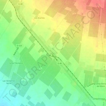 Mapa topográfico Viluco, altitude, relevo