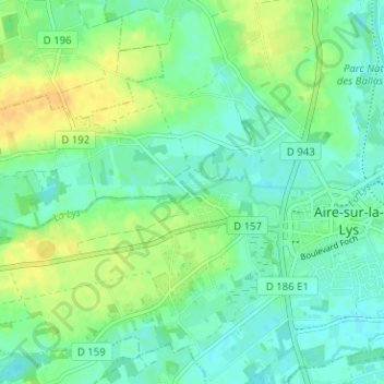 Mapa topográfico Moulin-le-Comte, altitude, relevo
