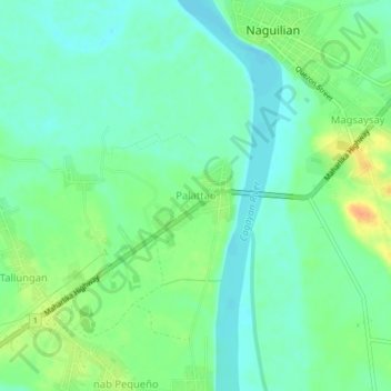 Mapa topográfico Palattao, altitude, relevo