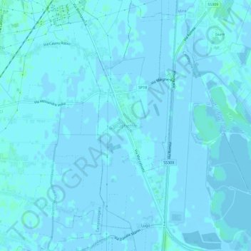 Mapa topográfico Lughetto, altitude, relevo