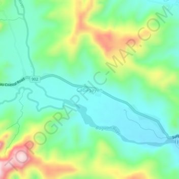 Mapa topográfico Cabagayan, altitude, relevo
