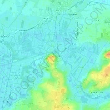 Mapa topográfico La Garette, altitude, relevo