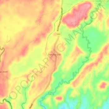Mapa topográfico Forchacu IV, altitude, relevo