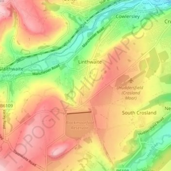Mapa topográfico Heights, altitude, relevo