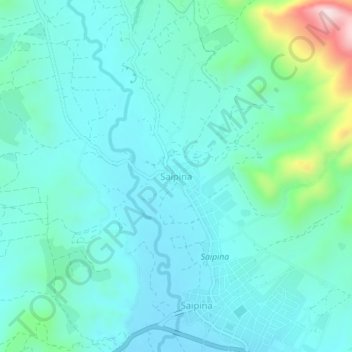 Mapa topográfico Saipina, altitude, relevo