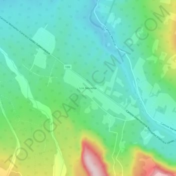 Mapa topográfico Los Nevados, altitude, relevo