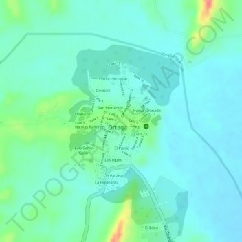 Mapa topográfico la cita, altitude, relevo