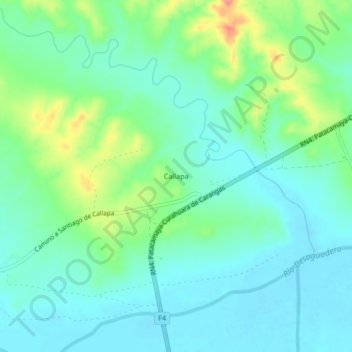 Mapa topográfico Callapa, altitude, relevo