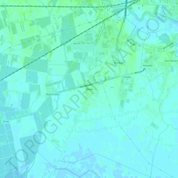 Mapa topográfico Teson, altitude, relevo