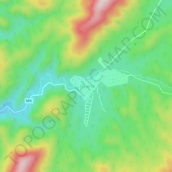Mapa topográfico El Fuerte, altitude, relevo