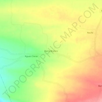 Mapa topográfico Barro Branco, altitude, relevo