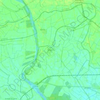 Mapa topográfico Terrasa, altitude, relevo