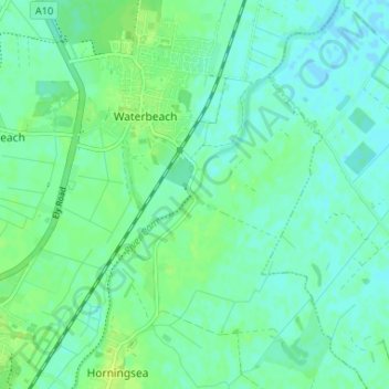 Mapa topográfico Clayhithe, altitude, relevo