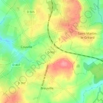 Mapa topográfico Village Talfaret, altitude, relevo