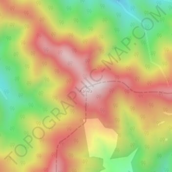 Mapa topográfico Kalwa, altitude, relevo