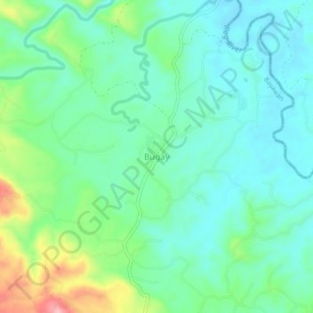 Mapa topográfico Bugay, altitude, relevo