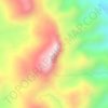 Mapa topográfico Serra da Cabeça Inchada, altitude, relevo