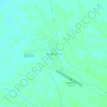 Mapa topográfico Kowanyama, altitude, relevo