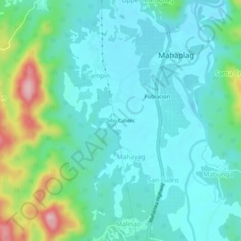 Mapa topográfico Sitio Cabelic, altitude, relevo