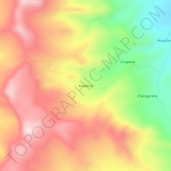 Mapa topográfico Andahua, altitude, relevo