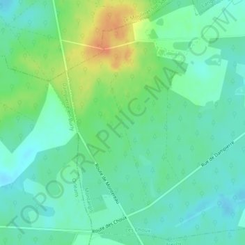 Mapa topográfico La Jarriere, altitude, relevo