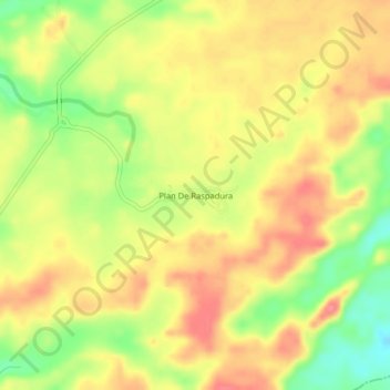 Mapa topográfico Plan De Raspadura, altitude, relevo