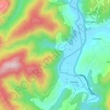 Mapa topográfico Freita, altitude, relevo