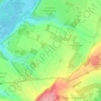Mapa topográfico L24, altitude, relevo