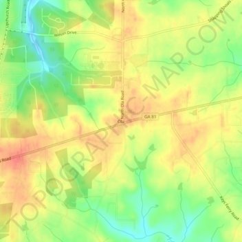 Mapa topográfico Ola, altitude, relevo