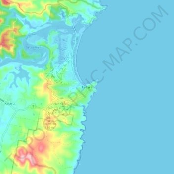 Mapa topográfico Tathra, altitude, relevo