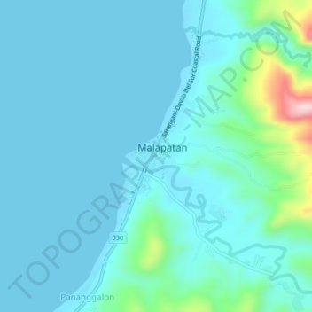 Mapa topográfico Poblacion, altitude, relevo