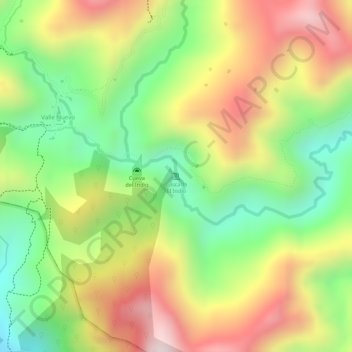 Mapa topográfico Cascada El Indio, altitude, relevo