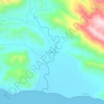 Mapa topográfico Cambutal, altitude, relevo