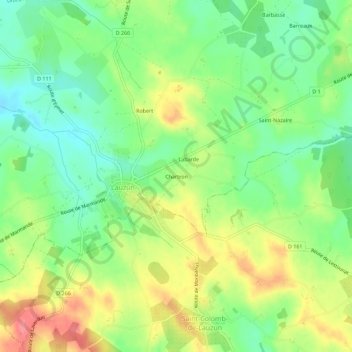 Mapa topográfico Chartron, altitude, relevo