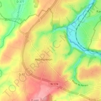 Mapa topográfico La Cauvinière, altitude, relevo