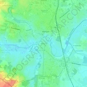 Mapa topográfico Montsort, altitude, relevo
