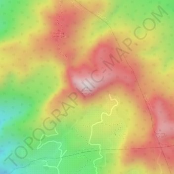 Mapa topográfico Gunung Kencana, altitude, relevo